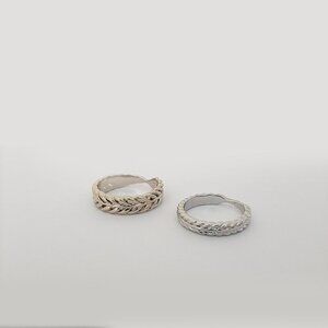 Twisted Rope / Braided Gold and Silver Rings Size 7 and 6
